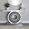 Silver Wood Mirrored Crystal Console Table 47" x 16" x 30"